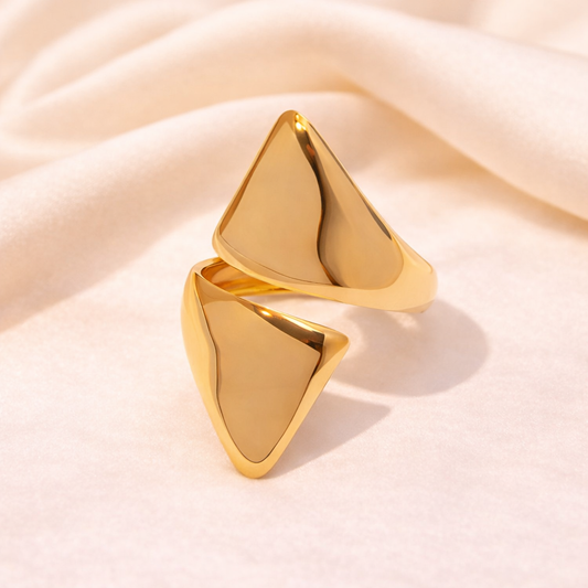 18K Gold Plated Open Geometry Finger Ring