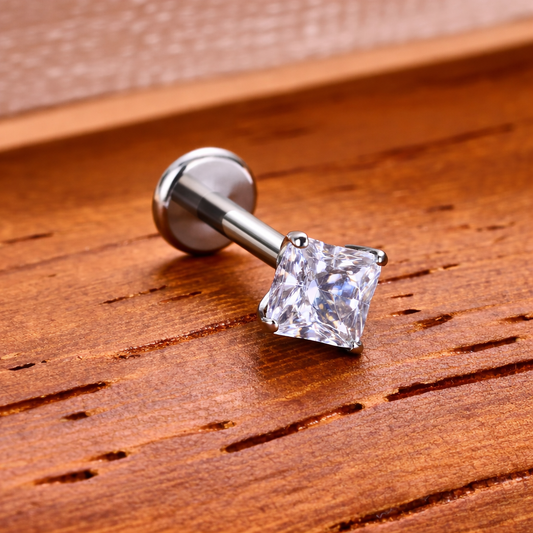 Men - Pure Shine Square Magnetic Earring