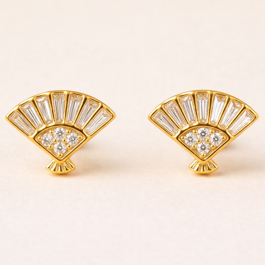Celeste Fan Crystal Earrings
