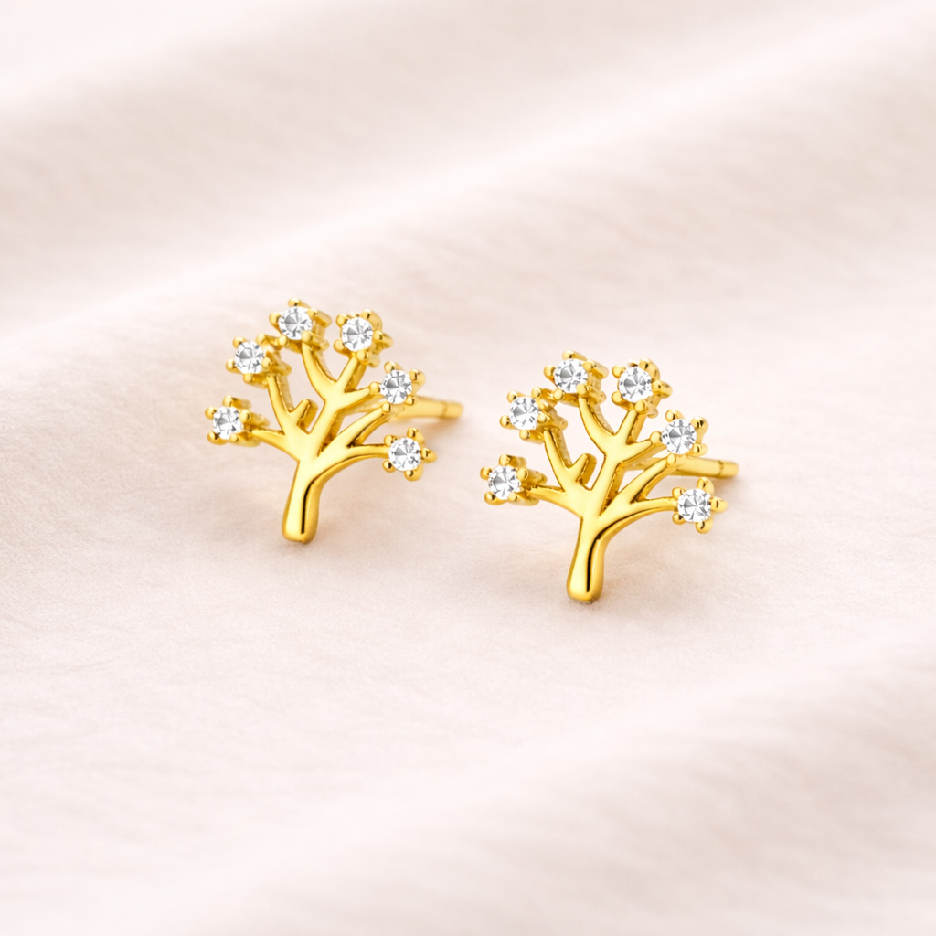 Zircon Tree Earrings