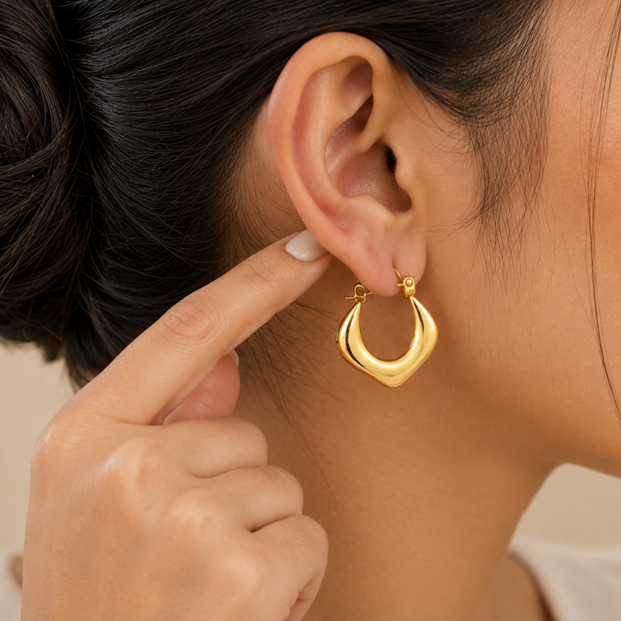 18K Gold Plated Hoops Anti Tarnish Earring