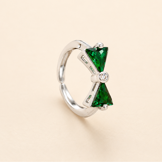Sterling Zircon Bow Finger Ring