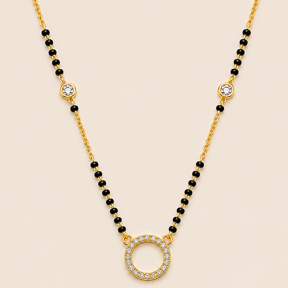 Halo Circle Zircon Mangalsutra