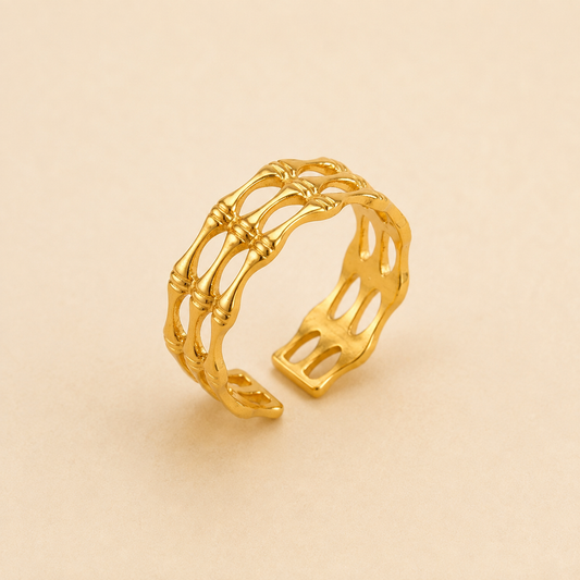 18K Gold-Plated Woven Vine Adjustable Ring