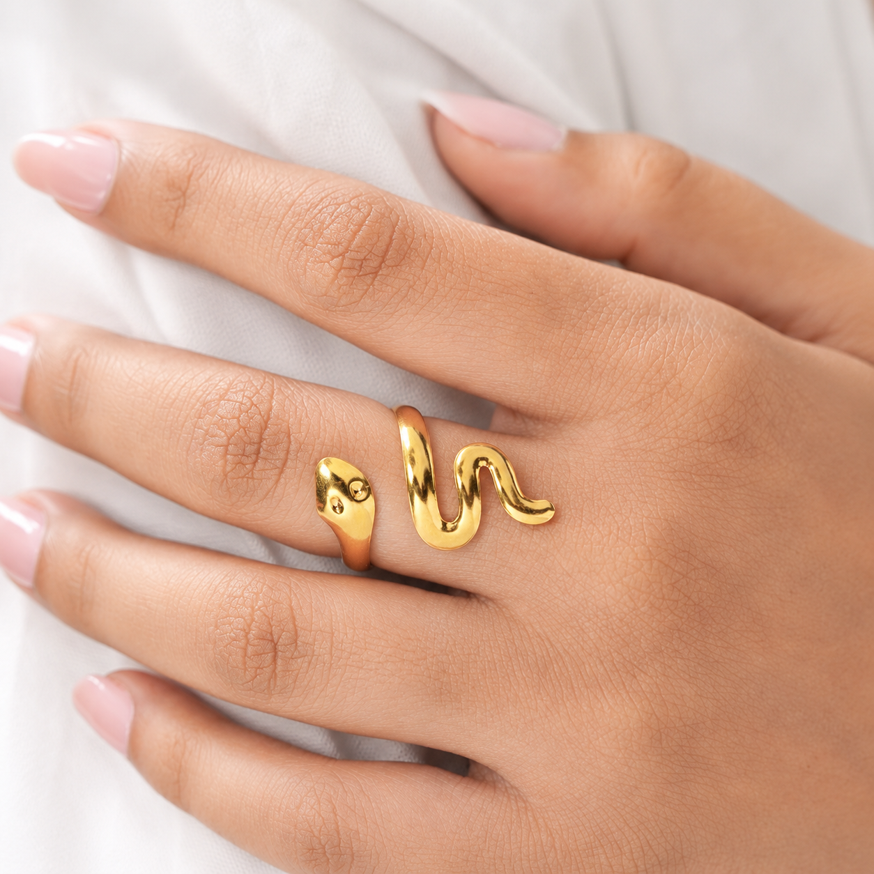 18K Gold-Plated Serpent Wrap Ring