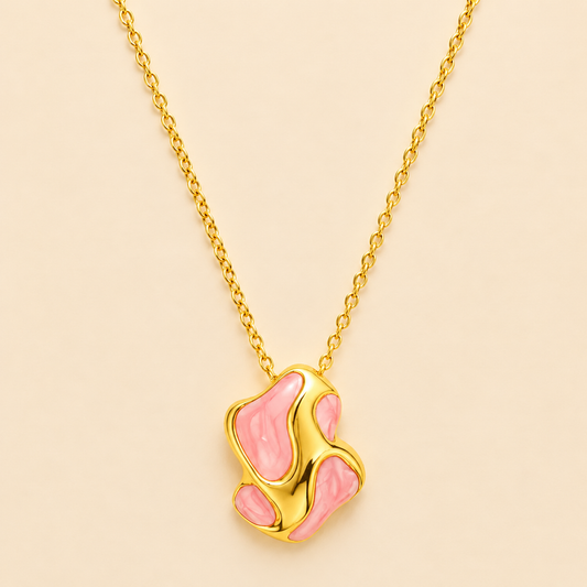 18K Gold Plated Serena Pink Pendant Necklace