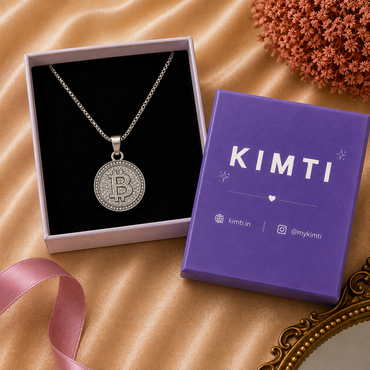 Men - Bitcoin Pendant Stainless Steel Necklace