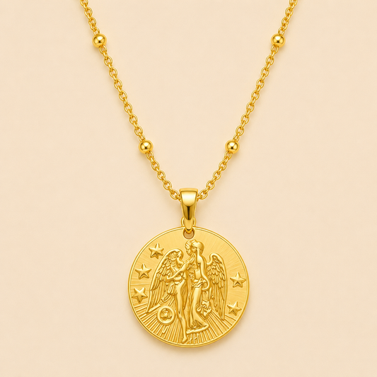 18K Gold Plated Virgo Zodiac Charm Necklace