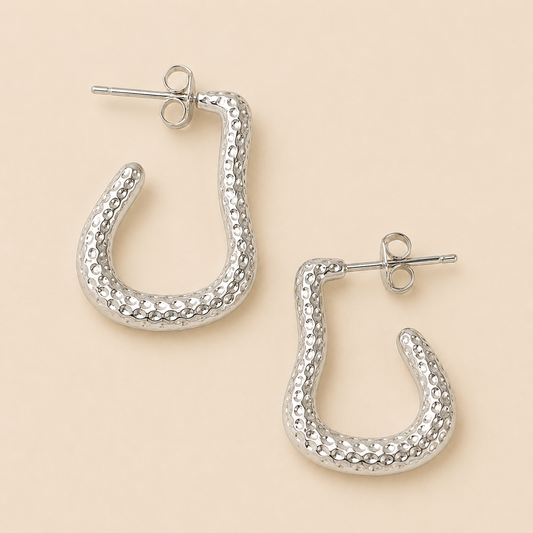 Anti-Tarnish Artisan-Finish Loop Earrings