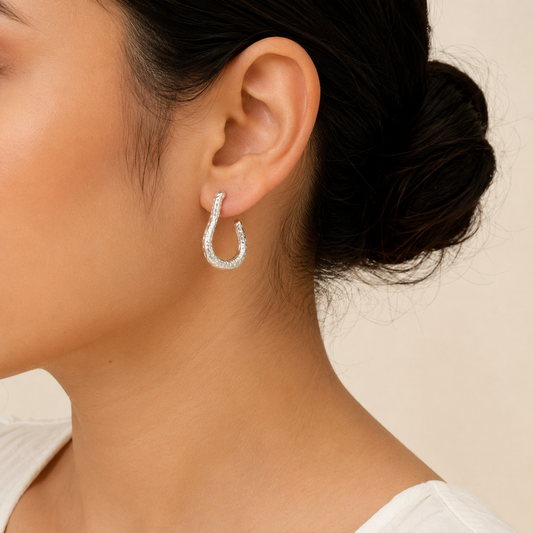 Anti-Tarnish Artisan-Finish Loop Earrings