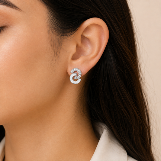 Celeste White Halo Earrings