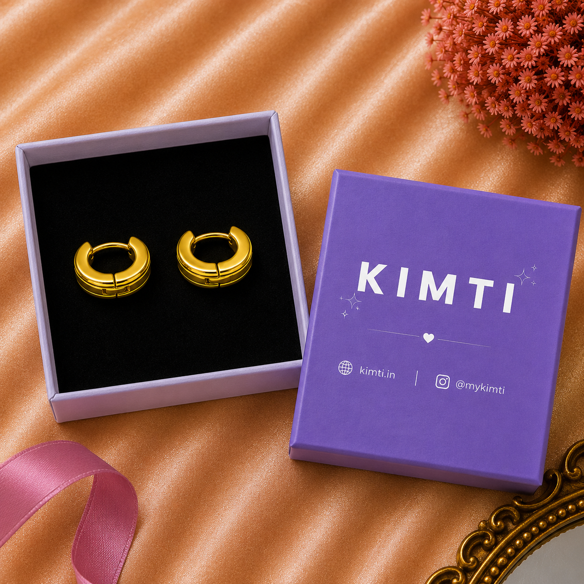 Men - 18K Gold-Plated Urban Edge Hoop Earrings