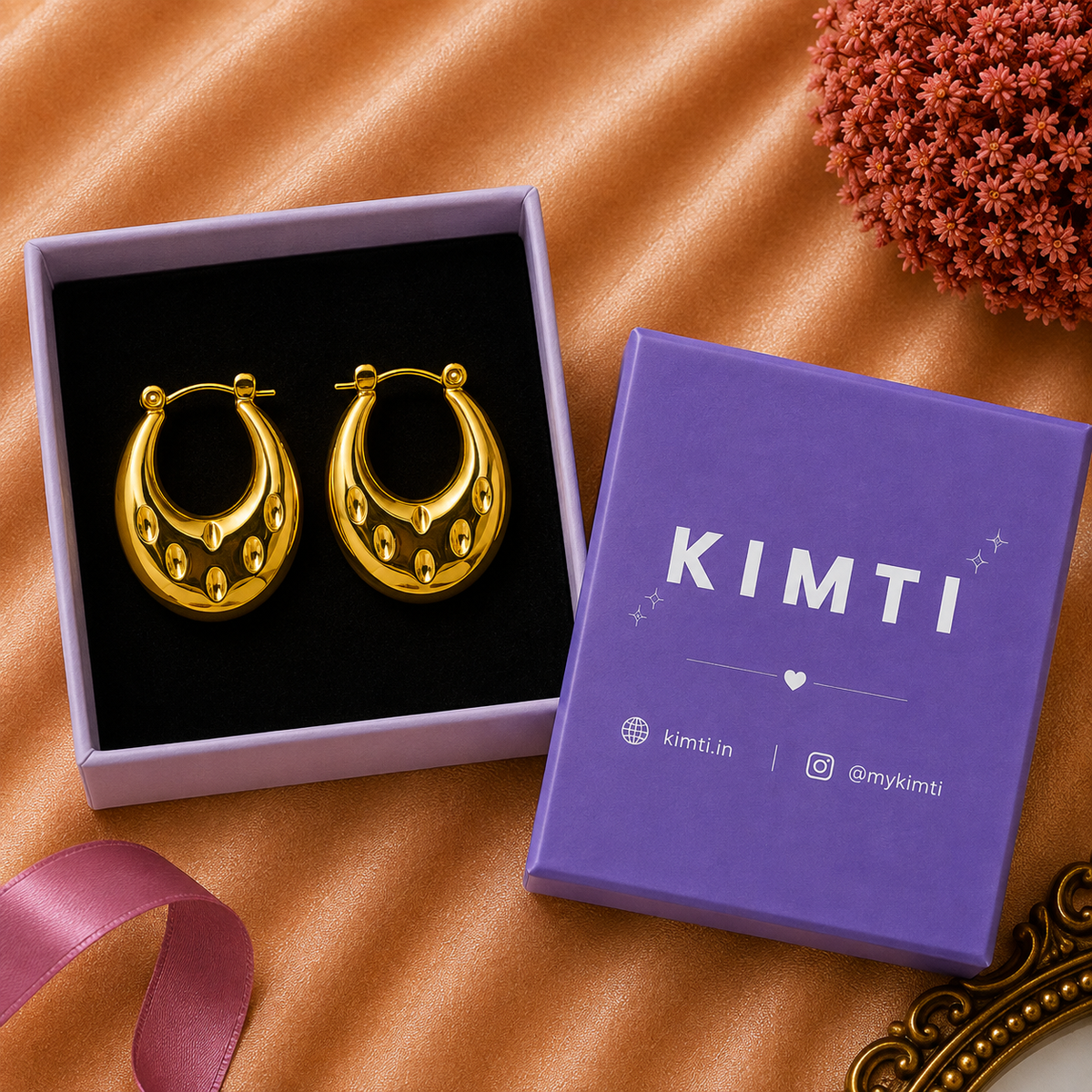 18K Gold Plated Lucy Hoop Anti Tarnish Hoops Earring