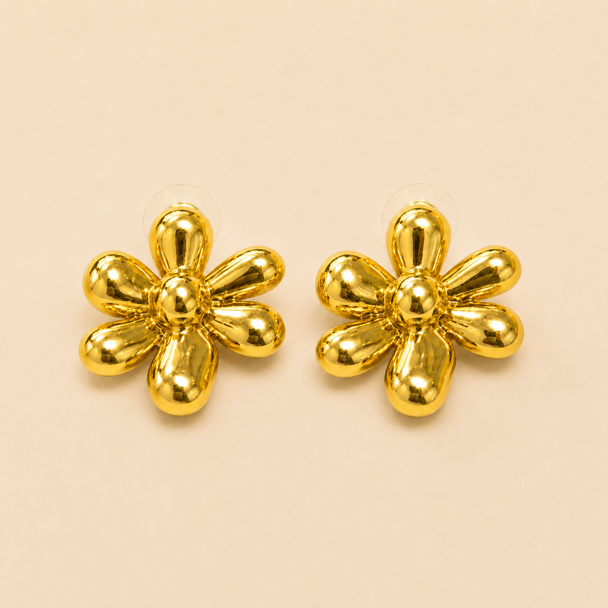 18K Gold Plated Golden Bloom Statement Earrings