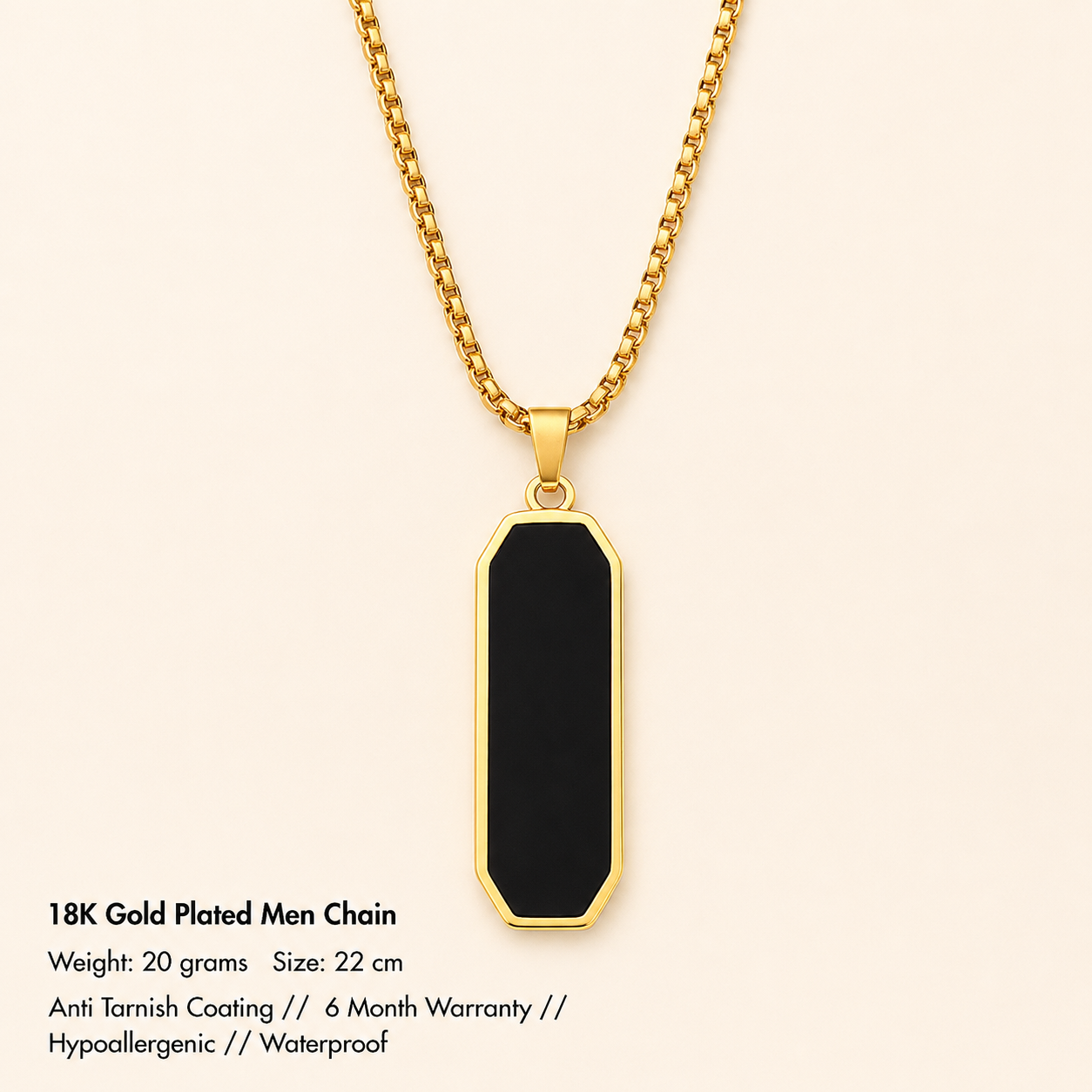Rs 299 Men-18K Gold Plated Anti Tarnish Noble Chain Pendant