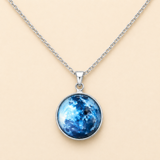 Galaxy Moonstone Silver Necklace