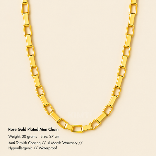 Men-18k Gold-Plated Anti Tarnish Long Link Chain