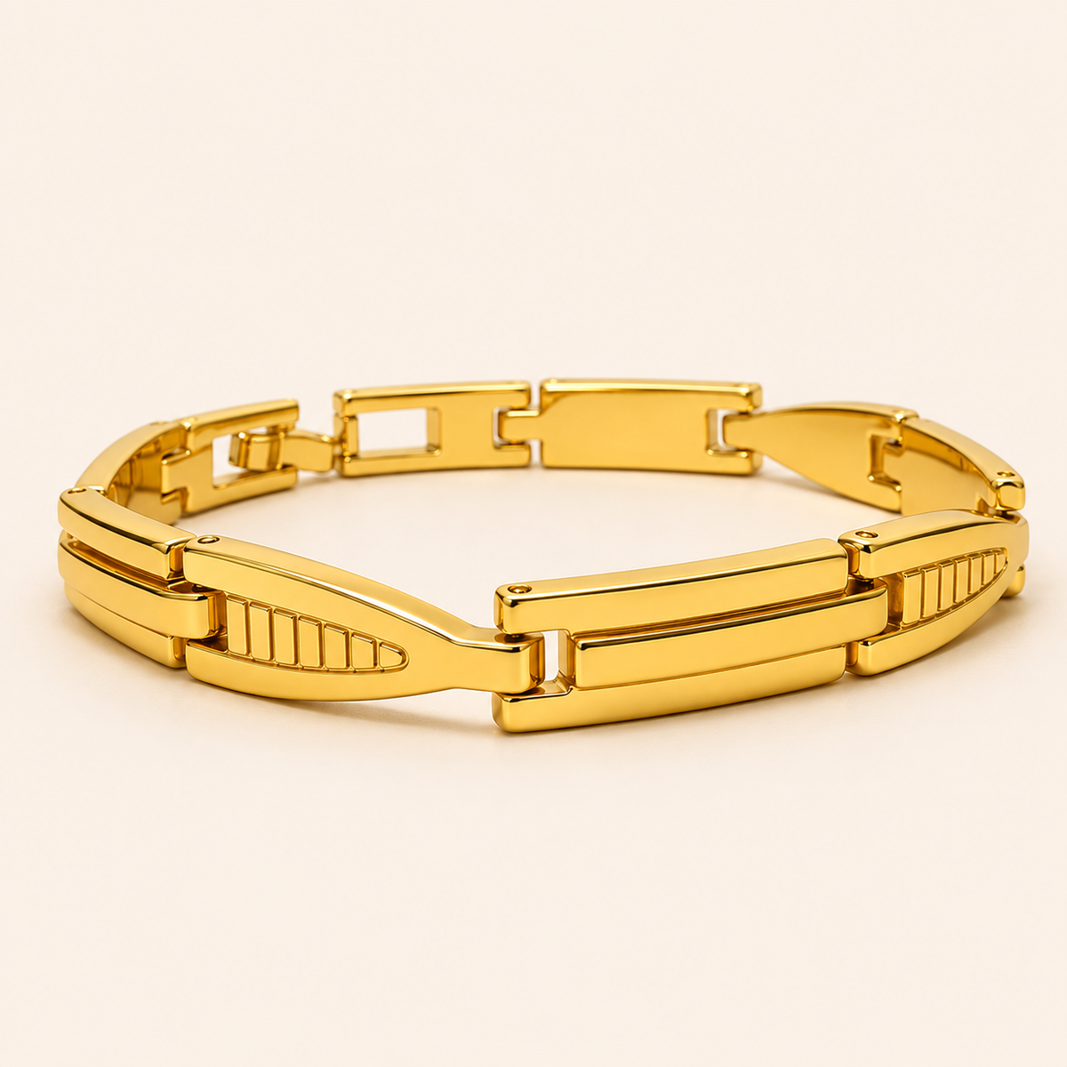 Men - 18K Gold Plated Aurelia Geo Link Bracelet
