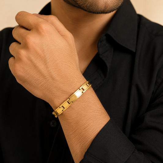 Men-18K Gold Plated Solaris Gold Bracelet