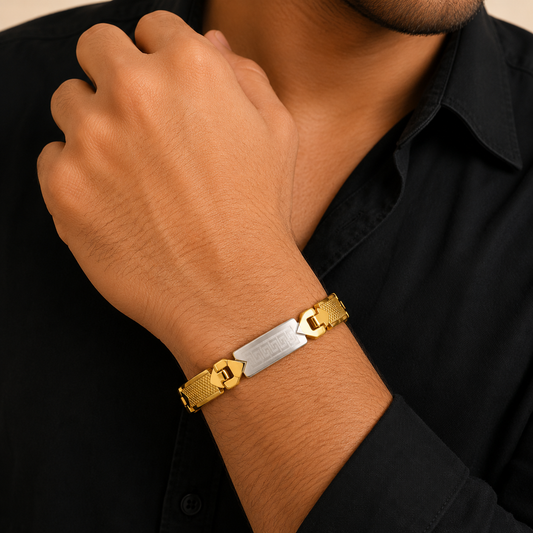 Men - Greek Link Gold Bracelet
