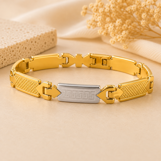 Men - Greek Link Gold Bracelet