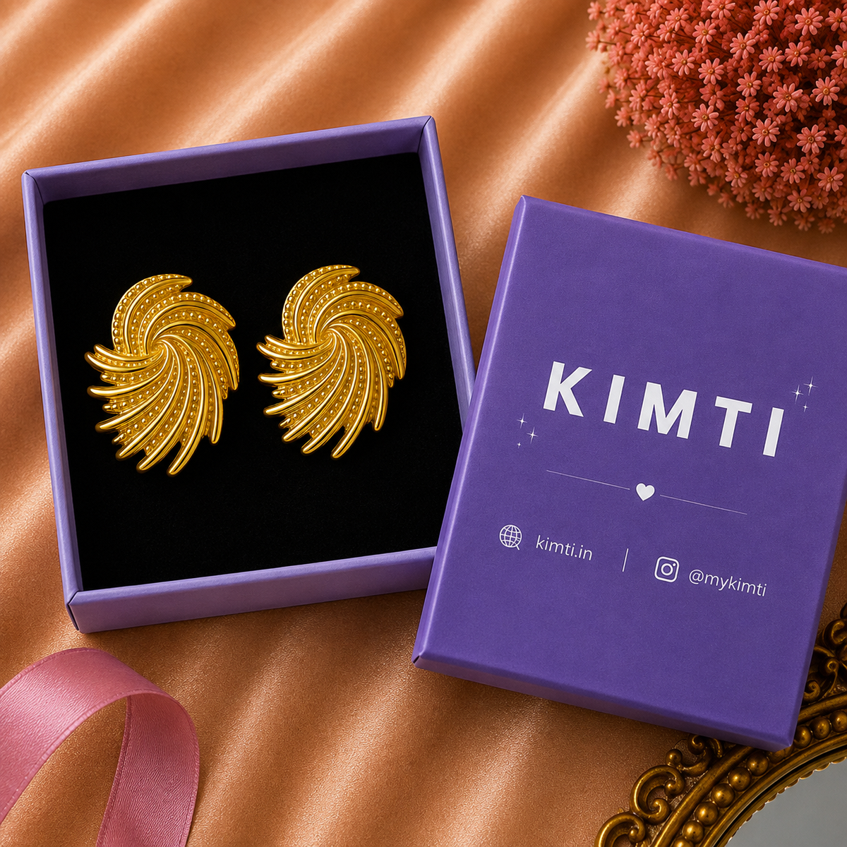 18K Gold Plated Golden Quill Earrings