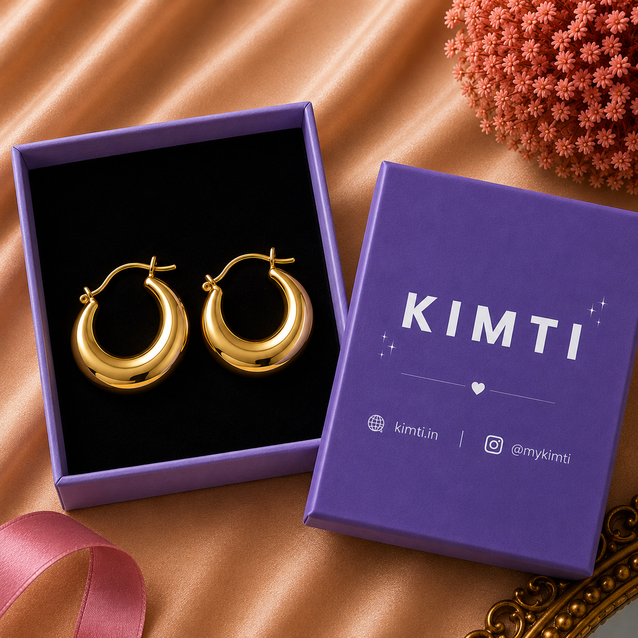 18K Gold Plated Hoops Anti Tarnish Earring