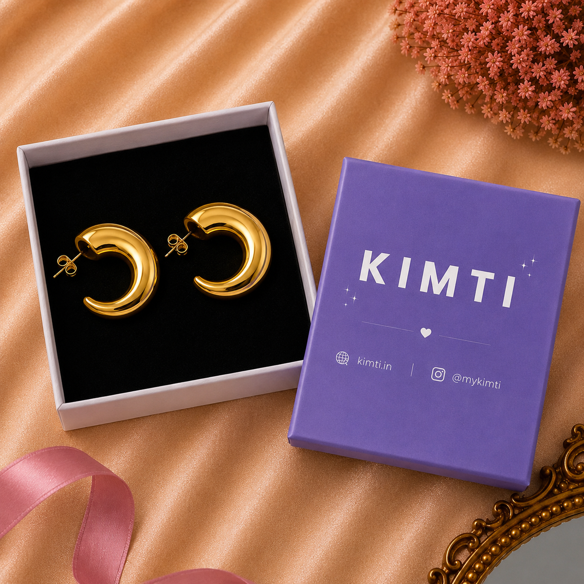 18K Gold Plated Cute Modern Hoops Anti Tarnish Earring