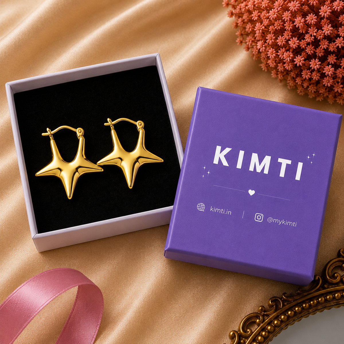 18K Gold Plated Comet Hoops Anti Tarnish Earring