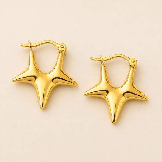 18K Gold Plated Comet Hoops Anti Tarnish Earring