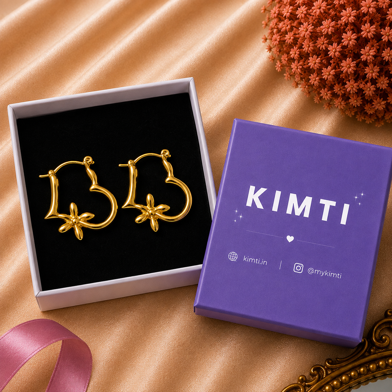 18K Gold Plated Butterfly Hoop Earrings