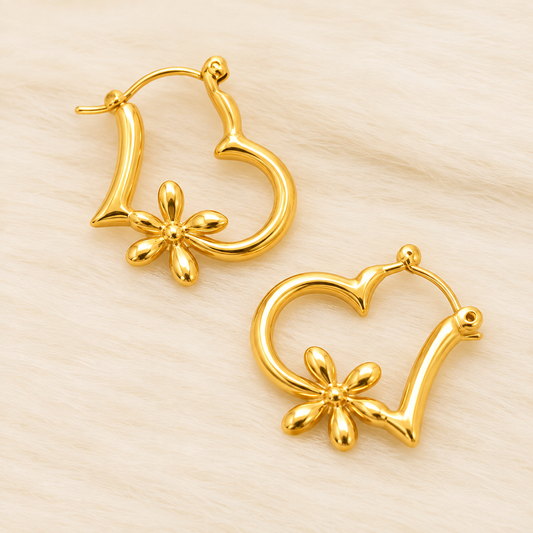 18K Gold Plated Butterfly Hoop Earrings