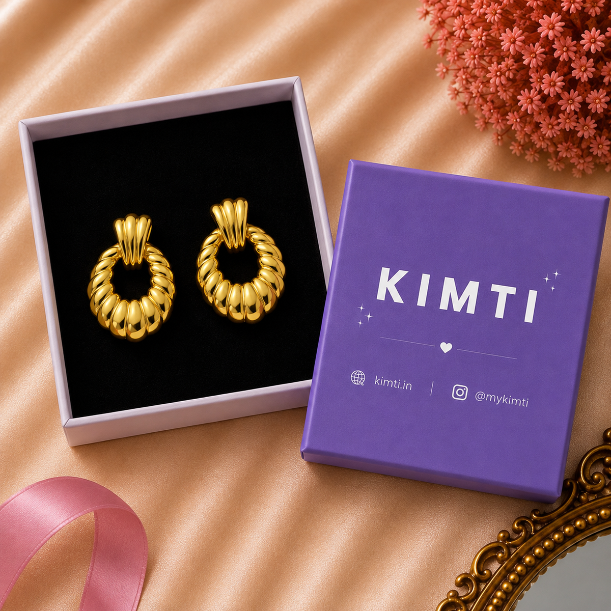 18K Gold Plated Rumani Studs Earrings