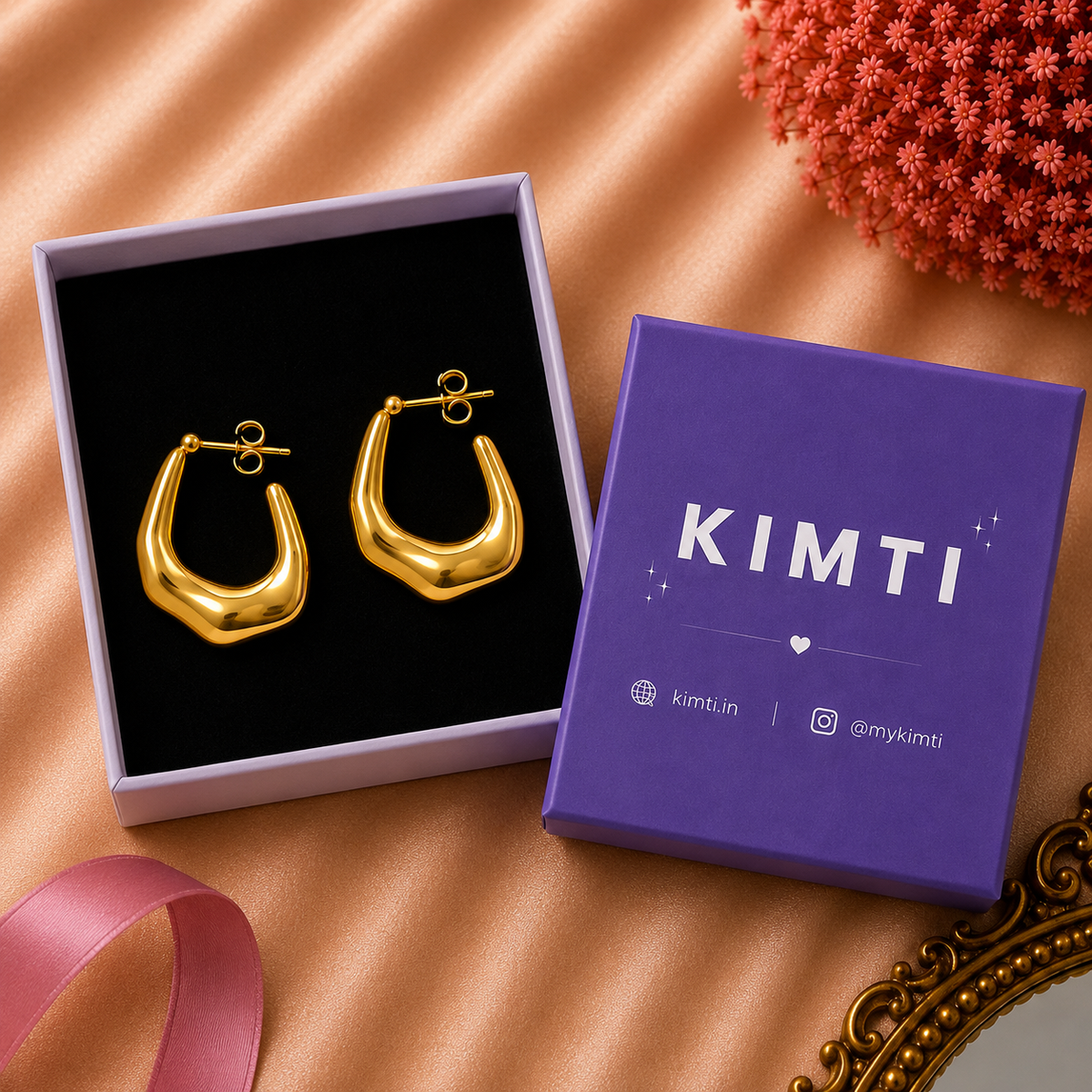 18K Gold Plated Vero Half Hoop Earrings