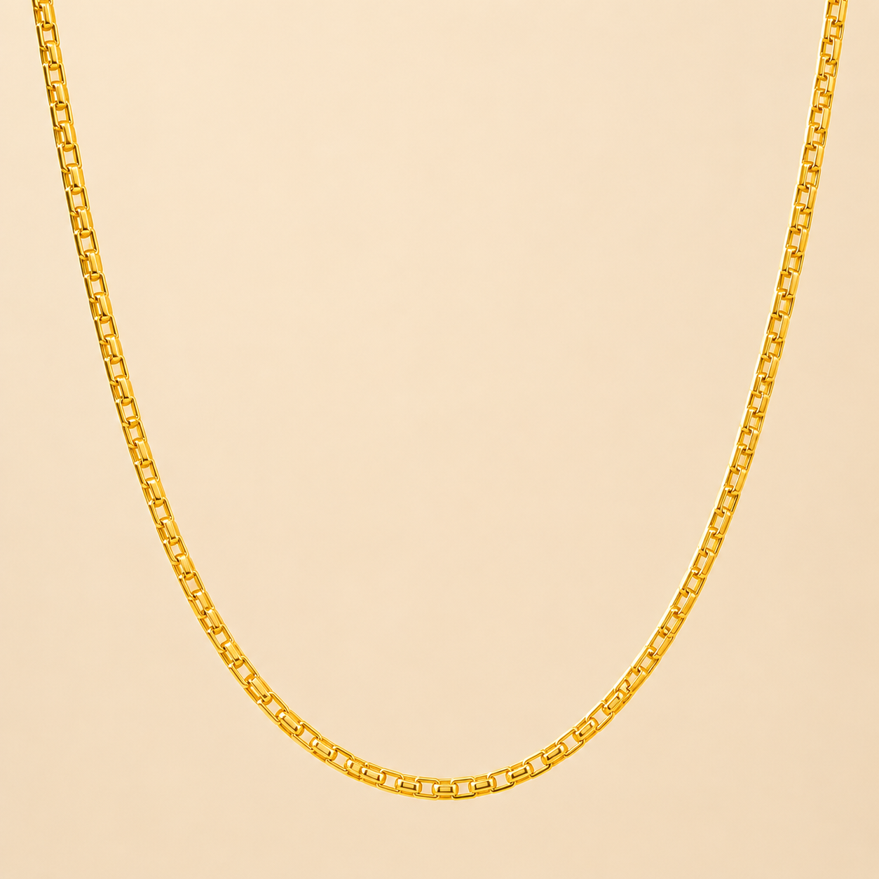 Men - 18K Gold Plated Classic Box Link Chain
