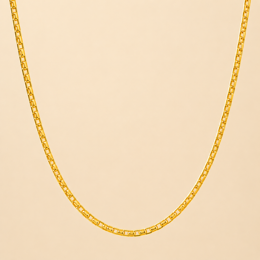 Men - 18K Gold Plated Classic Box Link Chain