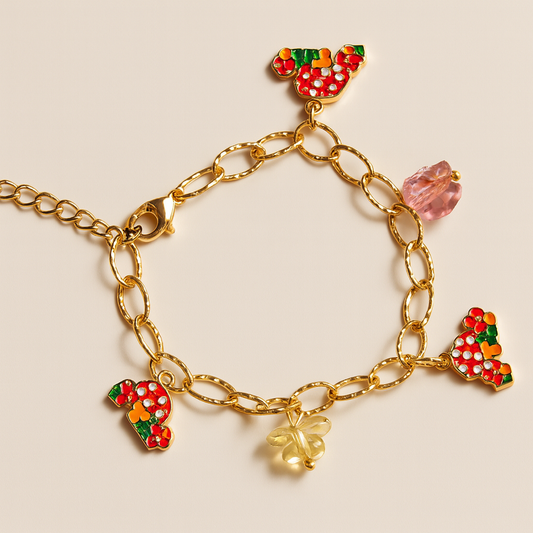18k Gold Plated Floral Fantasy Bracelet