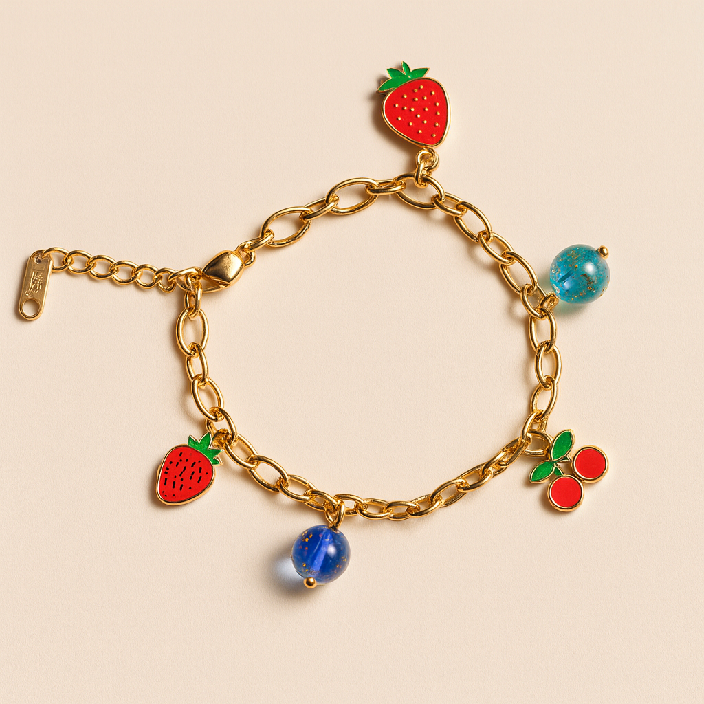 18k Gold Plated Sea & Cherry Dream Bracelet