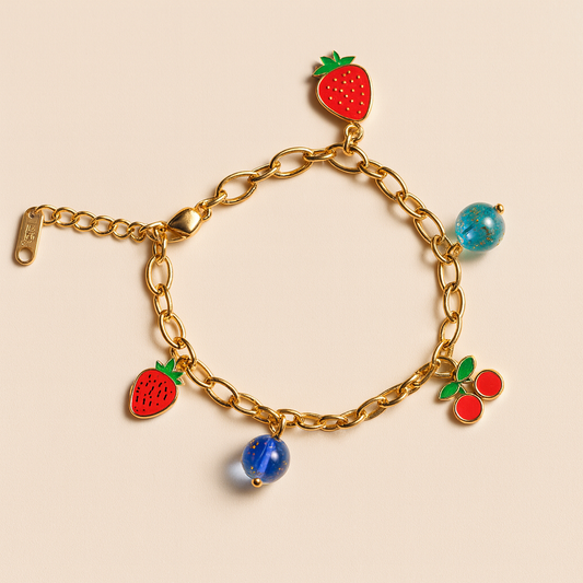 18k Gold Plated Sea & Cherry Dream Bracelet