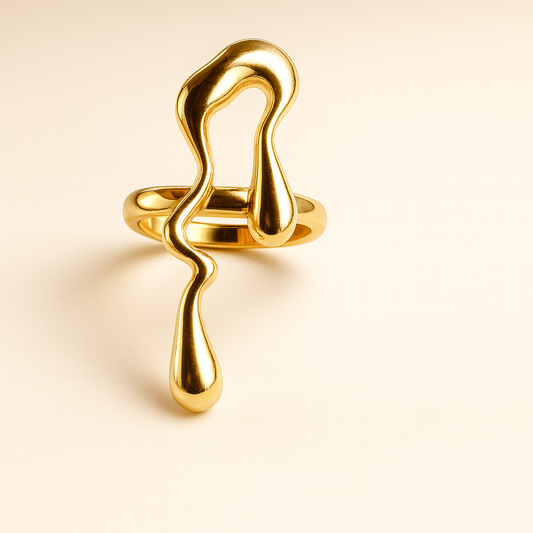 18k Gold Plated Silent Script Ring