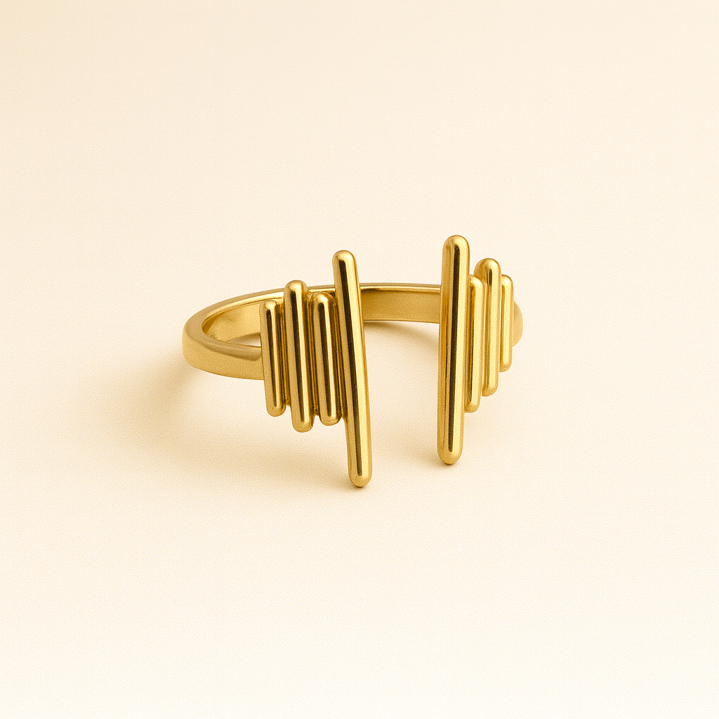 18k Gold Plated Pulse Beat Ring