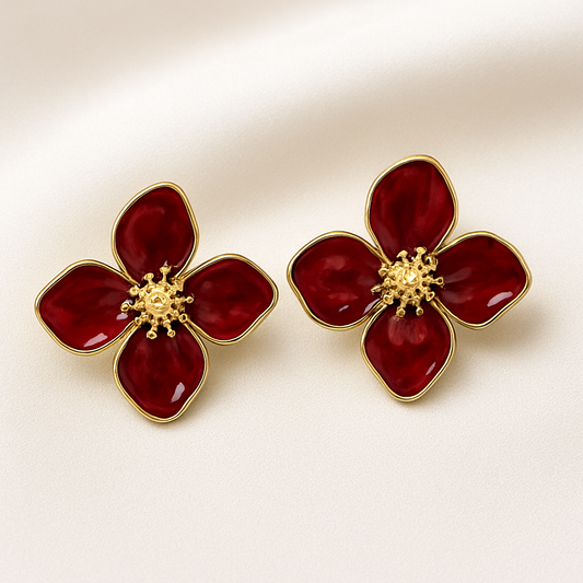 Royal Ruby Flora Earring