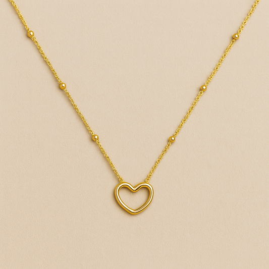 Tewiky Cute Heart  Anti-Tarnish Necklace