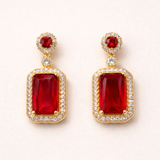 Crimson Royale Drops Earring