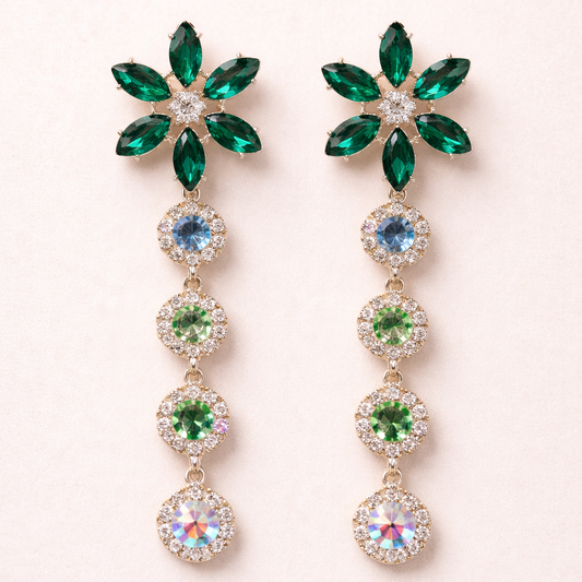 Jade Petal Drop Earrings