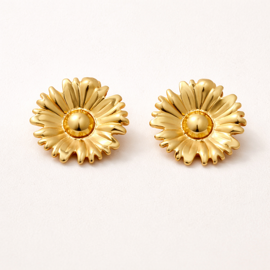 18K Gold Plated Éclat Daisy Stud Earring