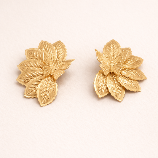 18K Gold Plated Sunlit Petal Butterfly Earring