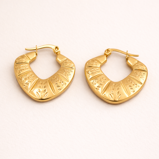 18K Gold Plated Coil Chic Hoop Earring