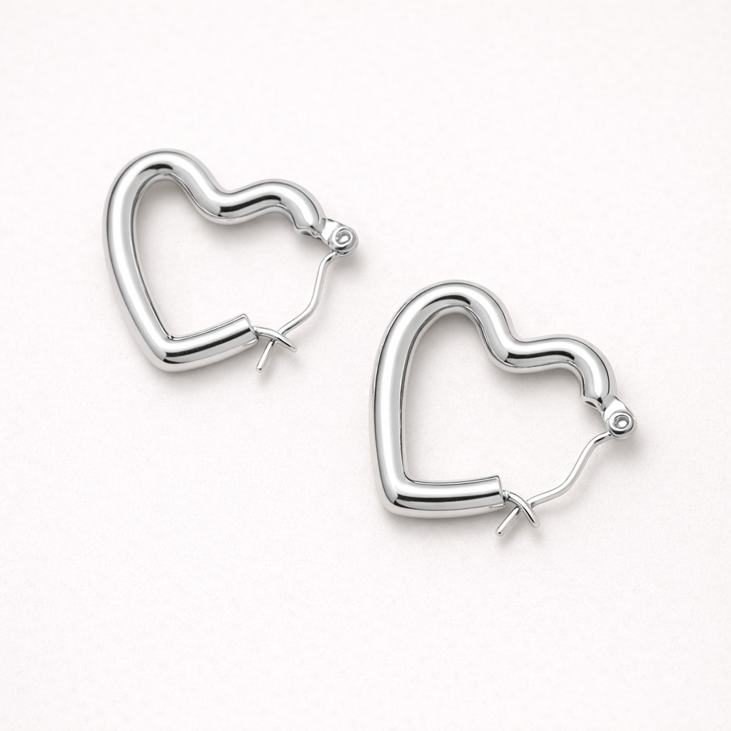 Heart Shape Hoops Anti Tarnish Earring