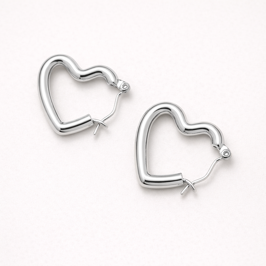 Heart Shape Hoops Anti Tarnish Earring
